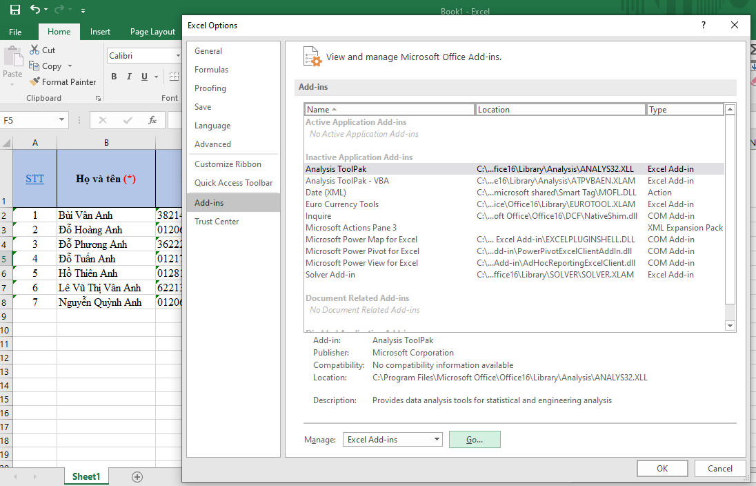 chuyển chữ hoa thành chữ thường trong excel