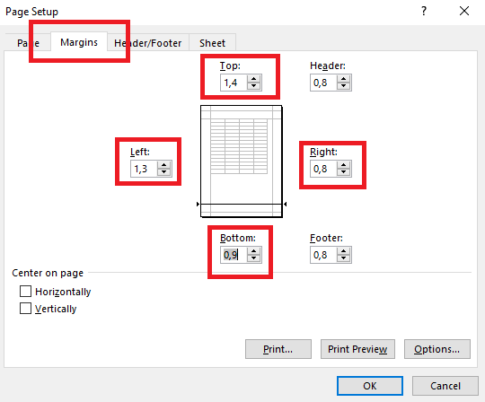 cách in excel vừa trang giấy a4