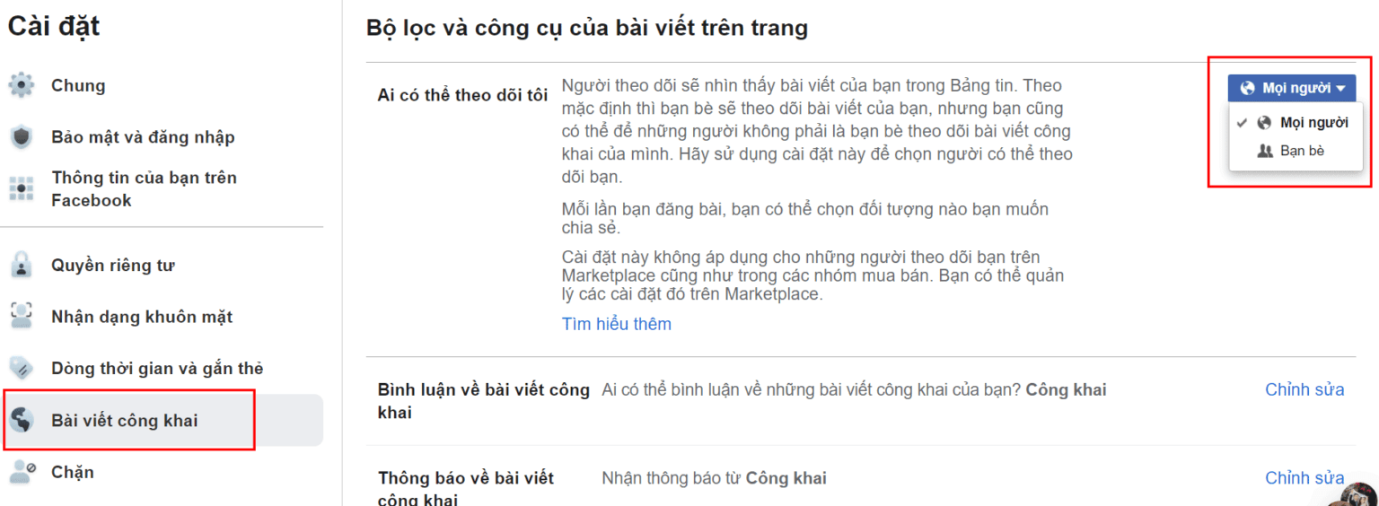 cách hiện người theo dõi trên facebook