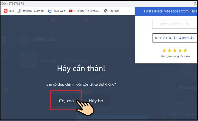 cách xoá nhiều tin nhắn trên messenger