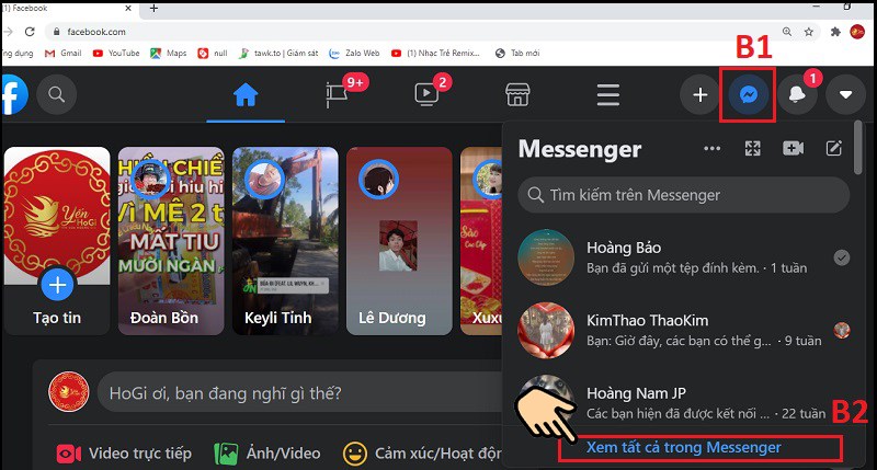 cách xoá nhiều tin nhắn trên messenger